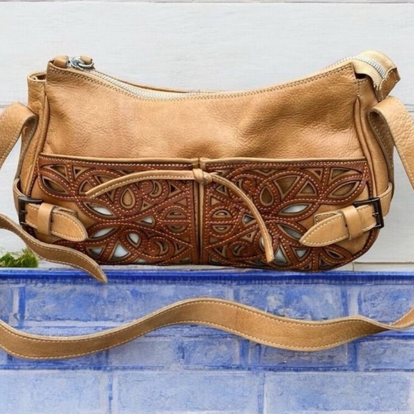 Pikolinos Tan Leather Crossbody Bag Adjustable Strap Multiple Compartmen… - Picture 1 of 11